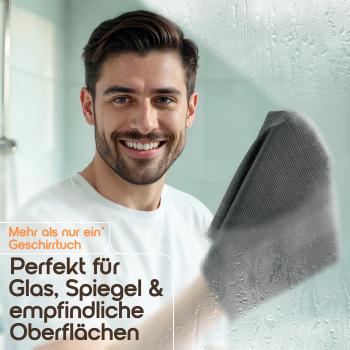Microfaser Geschirrtücher grau 5 Stueck Set